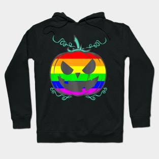 LGBT Gay Pride Halloween  Flag Scary Pumpkin Hoodie